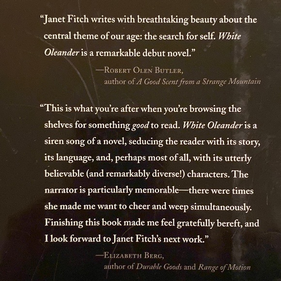 White Oleander by Janet Fitch an Oprah’s Book Club Read | #1 National Bestseller - Picture 3 of 6